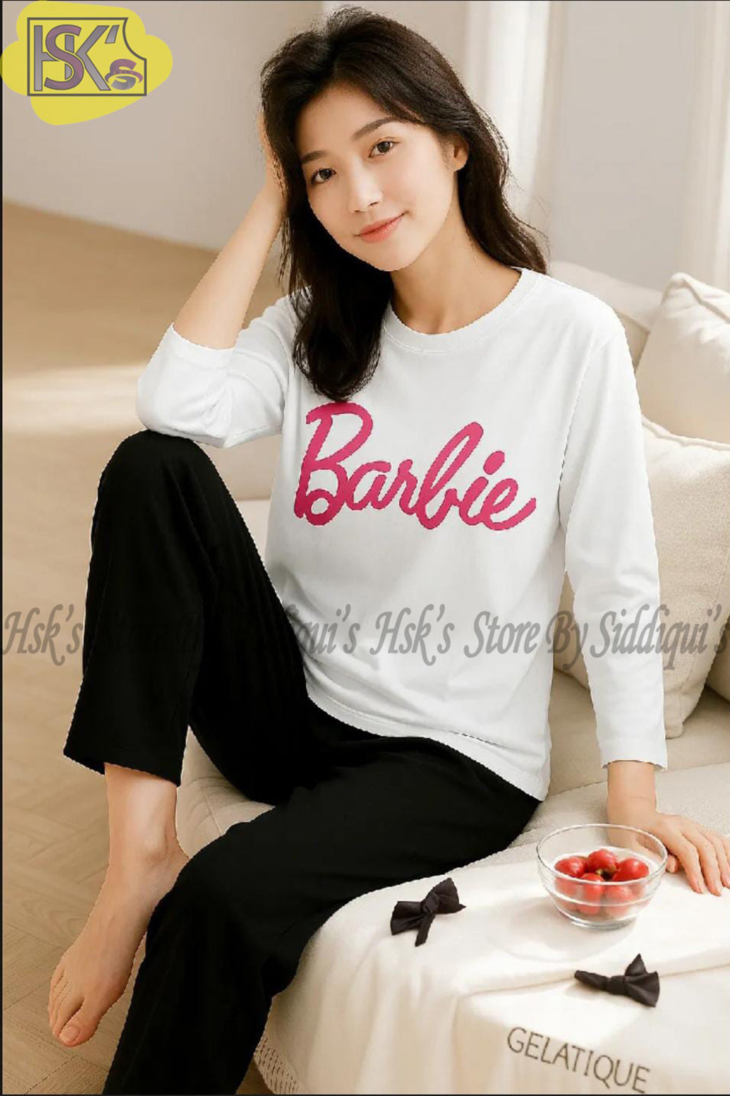 Women’s Full Sleeves Barbie Night Suit