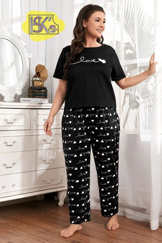 Women’s Black Love Nightwear