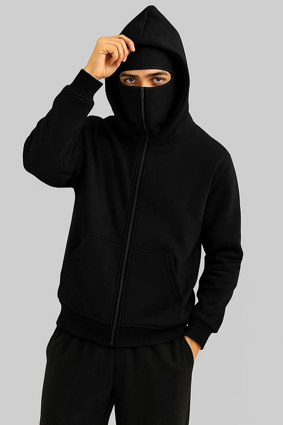 Balaclava Ninja Hoodie for Men – Black