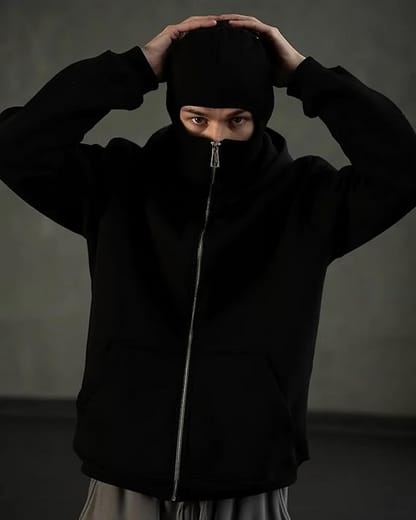 Balaclava Ninja Hoodie for Men – Black