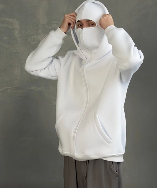 Balaclava Ninja Hoodie for Men – White