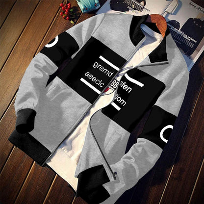 Grey Black Full Zip-up winter Fleece Fabric Jacket Upper