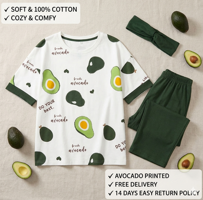 Avocado Printed Night Wear for Women & Girl